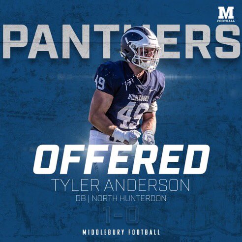 Tyler Anderson (@tyleran33309020) on Twitter photo Thanks to <a href="/MiddFBMandigo/">Doug Mandigo</a> and @MiddCoachCarr for the great opportunity to play Panther football! <a href="/MiddFootball/">Middlebury Football</a> <a href="/NHLionsFootball/">North Hunterdon HS Football</a> Thanks to <a href="/MiddFBMandigo/">Doug Mandigo</a> and @MiddCoachCarr for the great opportunity to play Panther football! <a href="/MiddFootball/">Middlebury Football</a> <a href="/NHLionsFootball/">North Hunterdon HS Football</a>