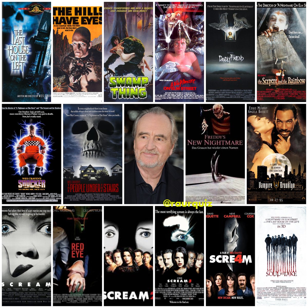 #remembering #wescraven #director #producer #TheLastHouseontheLeft #TheHillsHaveEyes #SwampThing #ANightmareonElmStreet #DeadlyFriend #TheSerpentandtheRainbow #Shocker #ThePeopleUndertheStairs #NewNightmare #VampireinBrooklyn #Scream #Cursed #RedEye #MySoultoTake