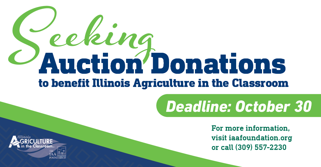 IAA Foundation (@iaafoundation) on Twitter photo The IAA Foundation is seeking Auction Donations to benefit <a href="/Ilagclass/">Illinois AITC</a>. We can’t do it without YOU!
Hand-crafted items, local goods, farm collectibles, sports memorabilia, and Christmas items are always a hit!
More information at iaafoundation.org The IAA Foundation is seeking Auction Donations to benefit <a href="/Ilagclass/">Illinois AITC</a>. We can’t do it without YOU!
Hand-crafted items, local goods, farm collectibles, sports memorabilia, and Christmas items are always a hit!
More information at iaafoundation.org