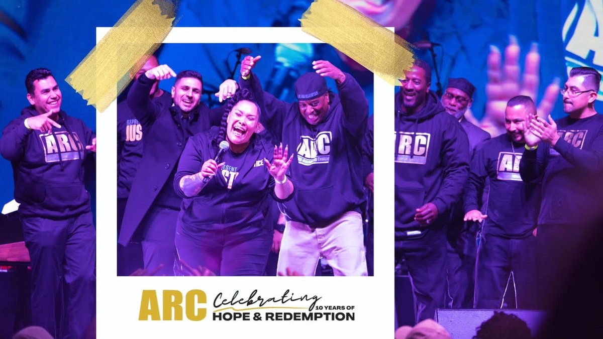 AntiRecidivism's tweet photo. JOIN ARC IN CELEBRATING 10 YEARS OF #HOPEANDREDEMPTION! ARC is committed to transforming lives &amp; building safe, healthy communities through a network led by formerly incarcerated individuals. DONATE https://t.co/hG9hYRfj1a #10YearsARC #ARCAnniversary Produced by: @plusonesociety_ https://t.co/GZTKzZO8cs