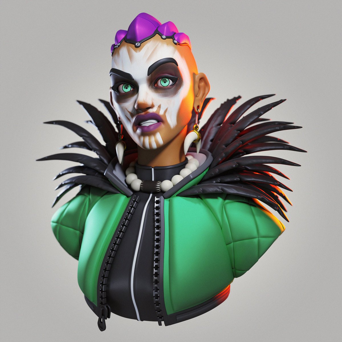 bektion05's tweet photo. Hello guys! Here is a quick bust sculpted just for fun and practice, inspired by the concept made by (Roman Semenenko) https://t.co/yDhr1S6s34