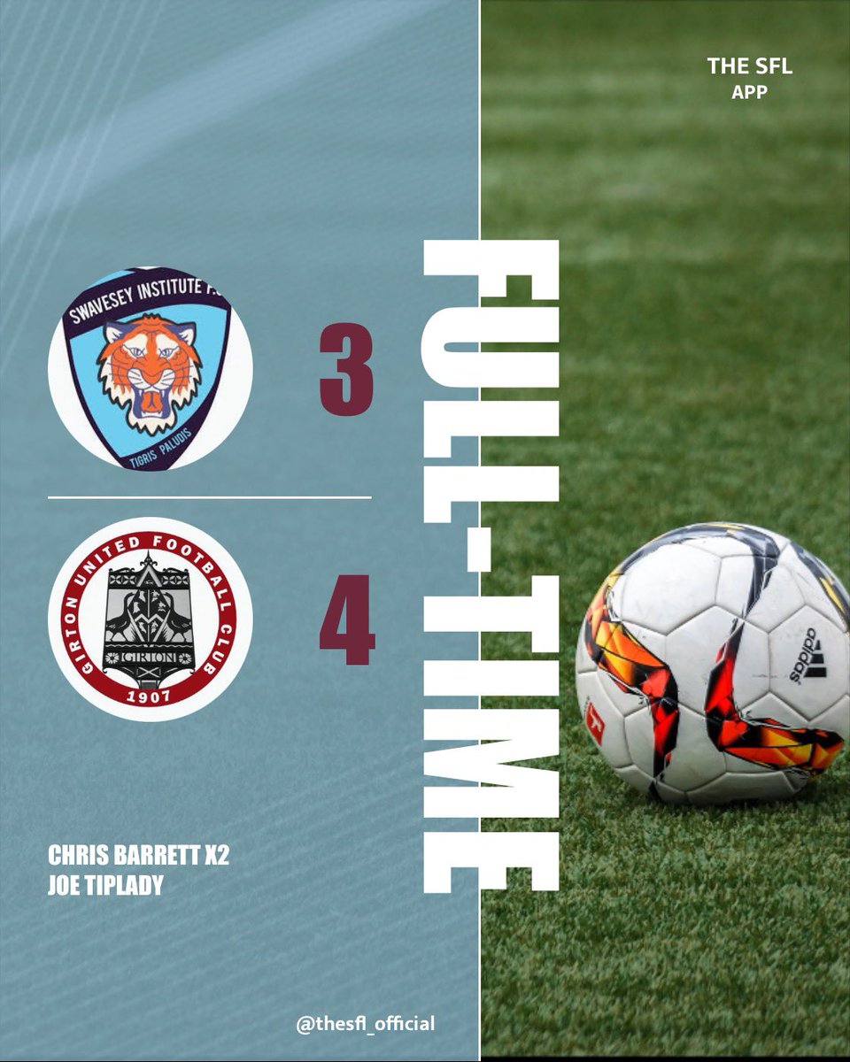 💙 tough loss against a good <a href="/FcGirton/">Girton United FC</a> side! End to end battle, which saw us just lose out! Good luck for the rest season guys 💙