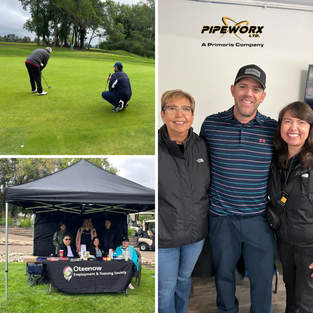 pipeworxca's tweet photo. Despite the wet weather, we had a great time at the TCETSA Indigenous golf tournament. Joining our HR/Indigenous Manager, Chad Wagner, on the course were: Conrad Sharphead – Enoch Cree Nation, Brandin Bruno - Enoch Cree Nation and Mathew Arcand - Alexander First Nation. https://t.co/nDW0tQzwjf