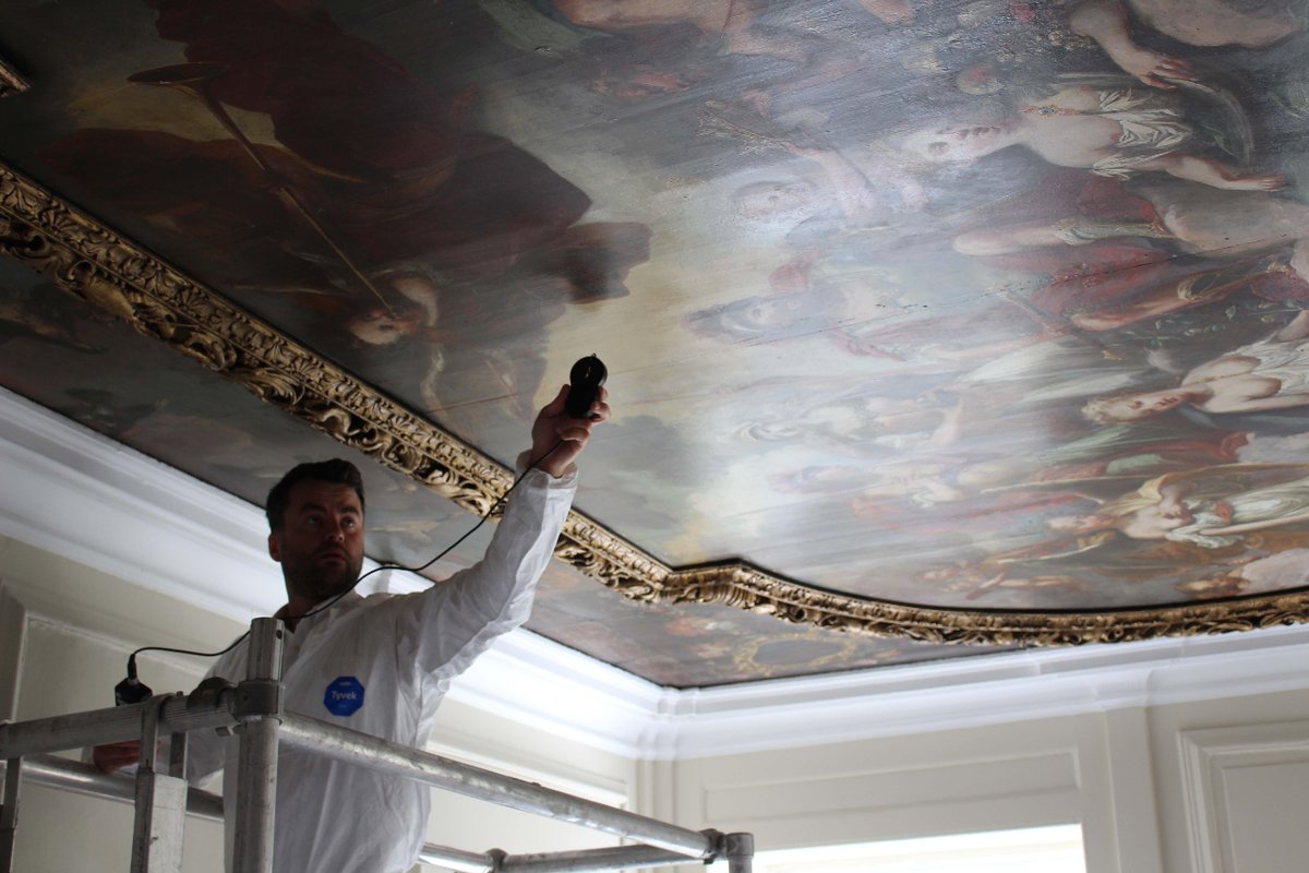 Our Collections team undertake a variety of tasks, and last week the team took on their latest project as they looked into Commissioners House ceiling painting condition audit. Find out more here: bit.ly/3QopDeB #behindthescenes