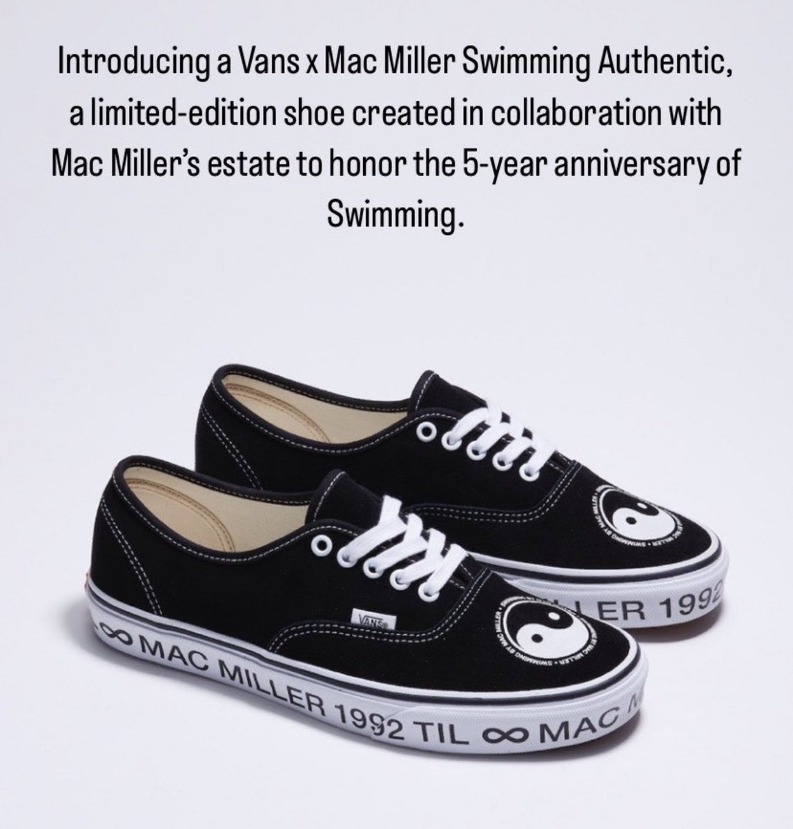 StreetFashion01's tweet photo. Vans are Collaborating with Mac Millers Estate to honour the 5 Year Anniversary of Swimming (2023) https://t.co/YDrJQhQArq