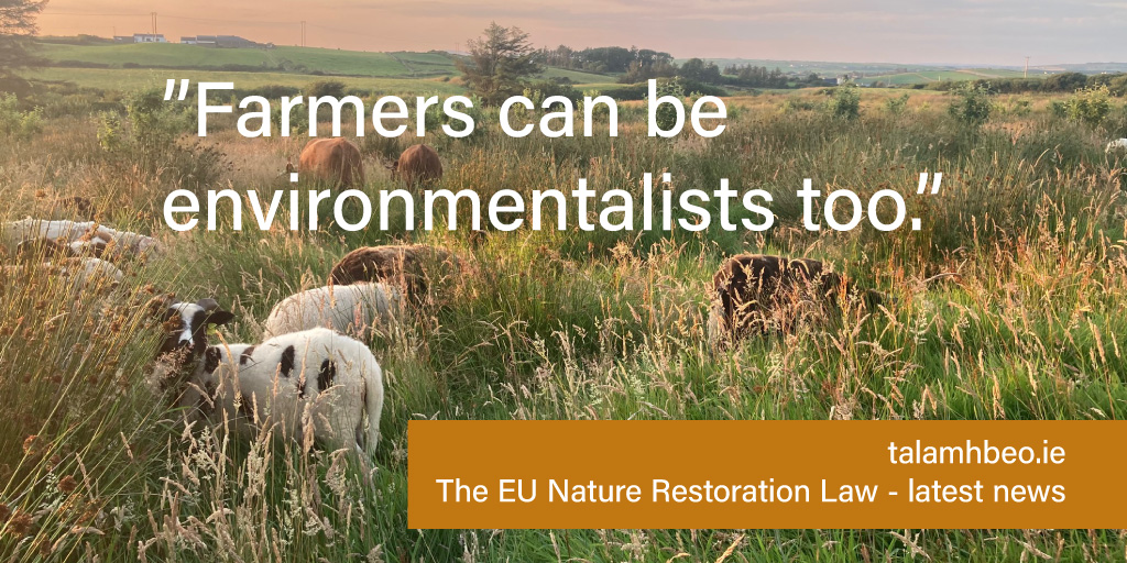TalamhBeo's tweet photo. Our latest blog post talks about our concerns around the #EUNatureRestorationLaw
What does it mean for #Irishfarmers and how do we best move forward?
https://t.co/qb6ZOgmoYw https://t.co/UMG5qbXSa8