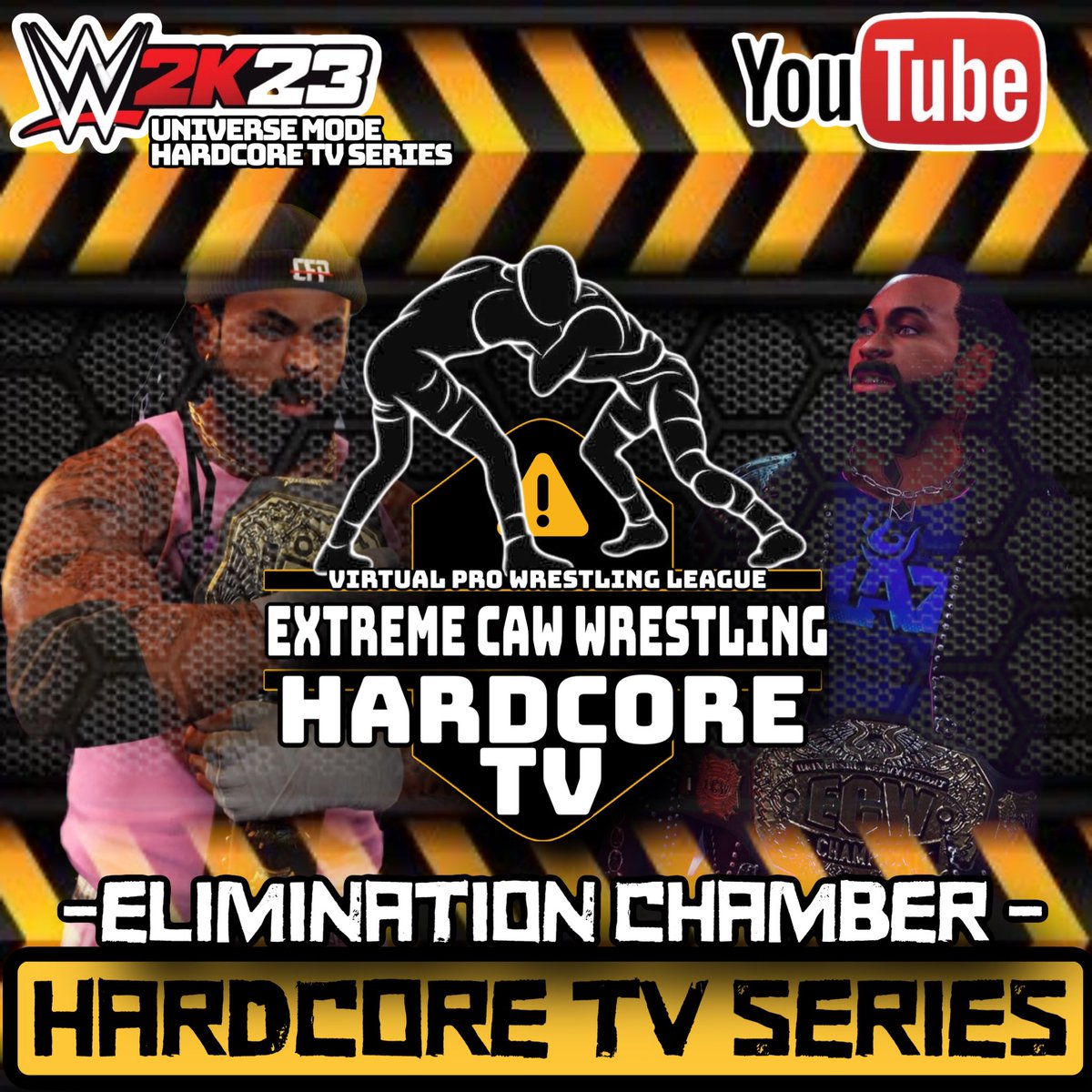 SlammedNet's tweet image. Catch @UnfazedBlaze &amp;amp; @JasonJusChillin battle for the ECW Universal Chpionship in a 6 man elimination chamber match tomorrow at 3pm Eastern Standard Time #LinkInBio