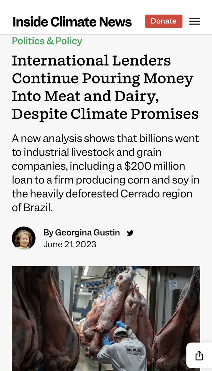 Stop Financing Factor Farming campaign finds world’s top development banks invested $4.6 billion (2010 to 2021) in agriculture to Smithfield, Danone & Louis Dreyfus.

insideclimatenews.org/news/21062023/…

#ClimateChange #ClimateCrisis #ClimateAction #StopFundingAg #EndAnimalAg #GoVegan #Vegan