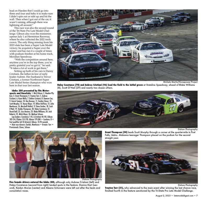 JimCarsonLMD's tweet image. Pages 5-8 of today's #LateModelDigest Wednesday Winners - @RaceCMP @raceidaho @PlymouthMSpeed