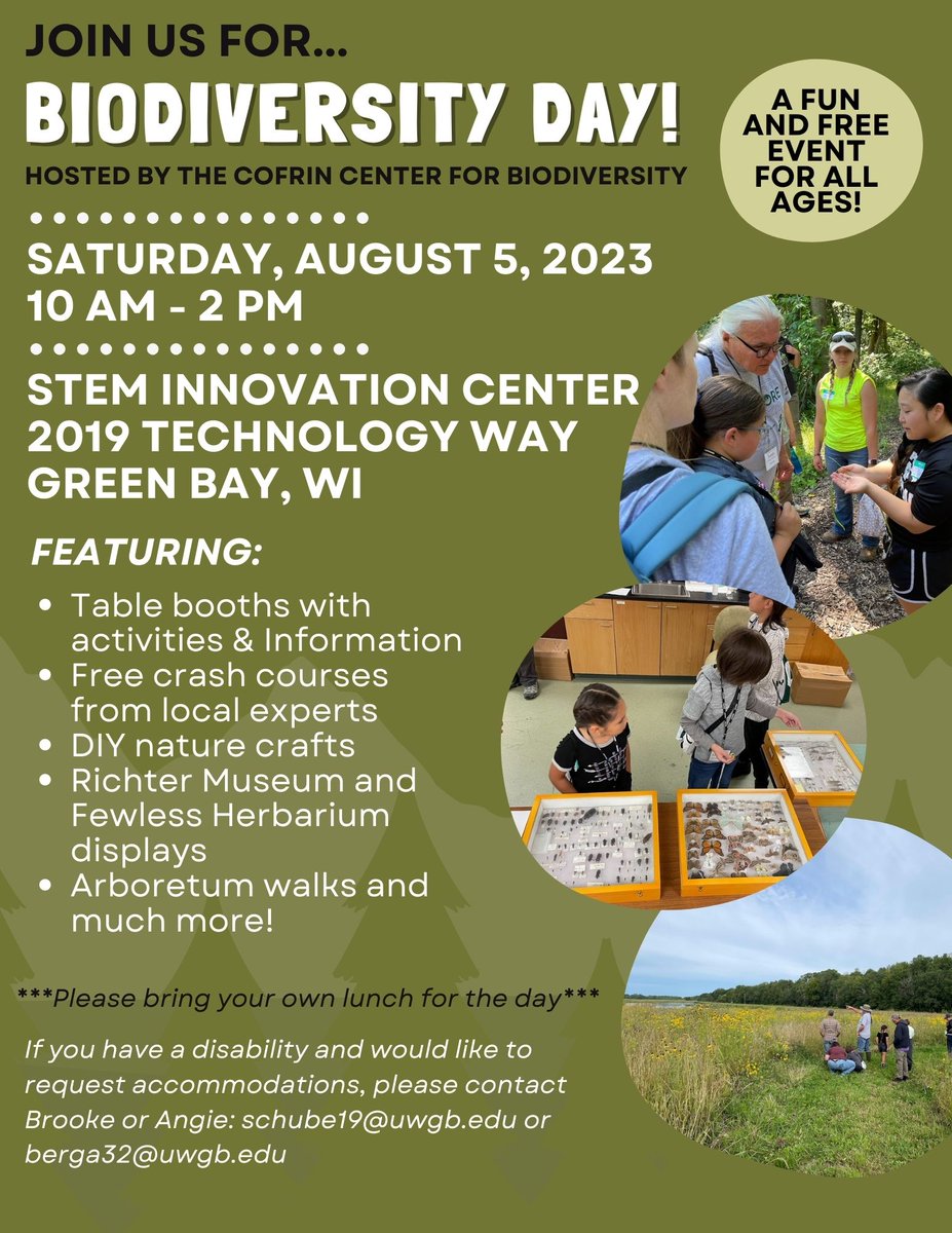 Milwaukee Public Museum (@mkepublicmuseum) on Twitter photo We're looking forward to joining <a href="/uwgb/">UW-Green Bay</a>'s Cofrin Center for Biodiversity for Biodiversity Day this Saturday, August 5. We'll be showcasing the findings of the community science work we're doing here in Milwaukee! We're looking forward to joining <a href="/uwgb/">UW-Green Bay</a>'s Cofrin Center for Biodiversity for Biodiversity Day this Saturday, August 5. We'll be showcasing the findings of the community science work we're doing here in Milwaukee!