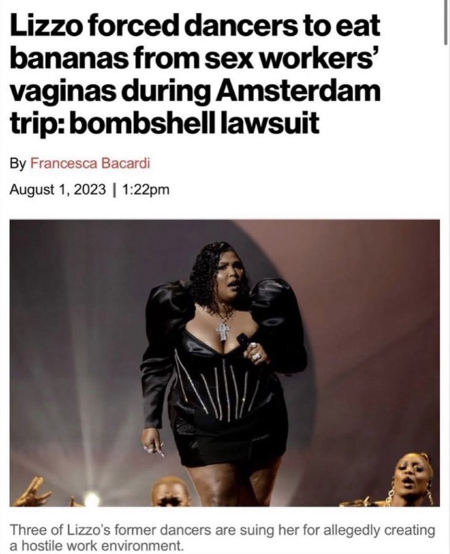 Dave Saitzyk on X: Lizzo made her dancers to eat bananas out of the  vaginas of Red Light District sex workers, which is only slightly healthier  than when Rock Hudson convinced Freddie