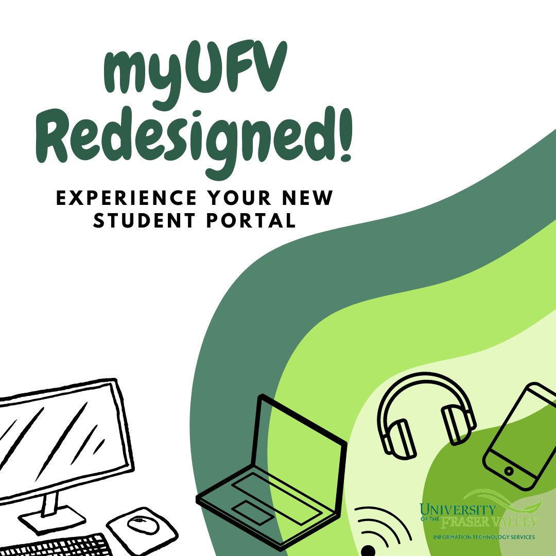 #SurveyTime myUFV student portal has been redesigned! 🎉All UFV students are invited to share their thoughts and help us improve by taking a quick survey: forms.office.com/r/4NjmndMPZZ #AppleAirPods #UFVClothing #CascadesCash @goUFV @UFVSUS