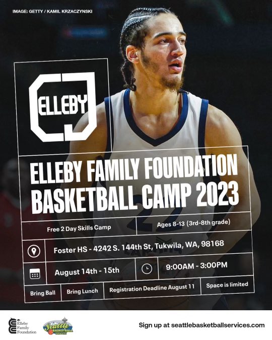 BillElleby's tweet image. NBA/Overseas Pro @EllebyCj having FREE Camp for boys and girls 3th grade-8th Grade at Foster HS August 14/15 2023 Please Sign up ASAP seattlebasketballservices.com