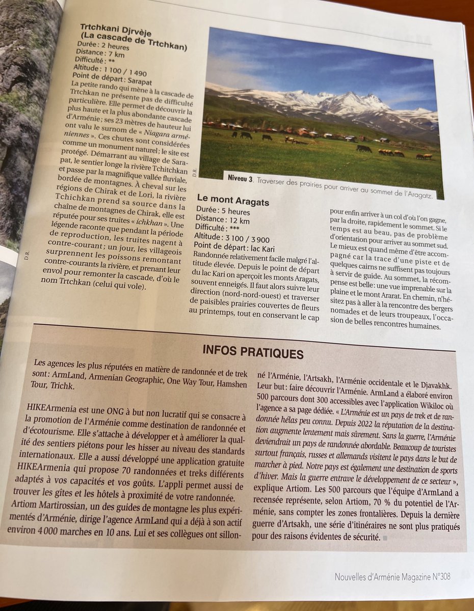 Nellypse's tweet photo. Nouvelles d’Armenie Magazine (@armenews_NAM) qui parle de randonnée en #armenie et évidemment de l’incroyable application @hike_armenia 🤌 https://t.co/bgDtjUKXoJ
