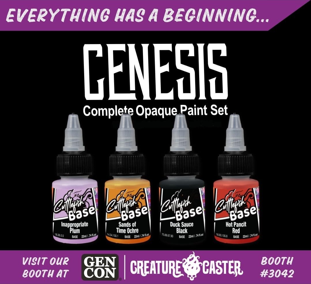 We're at Gen Con! Come grab your very own set of our new Opaque Paints! #creaturecaster #cuttlefishcolors #GenCon2023