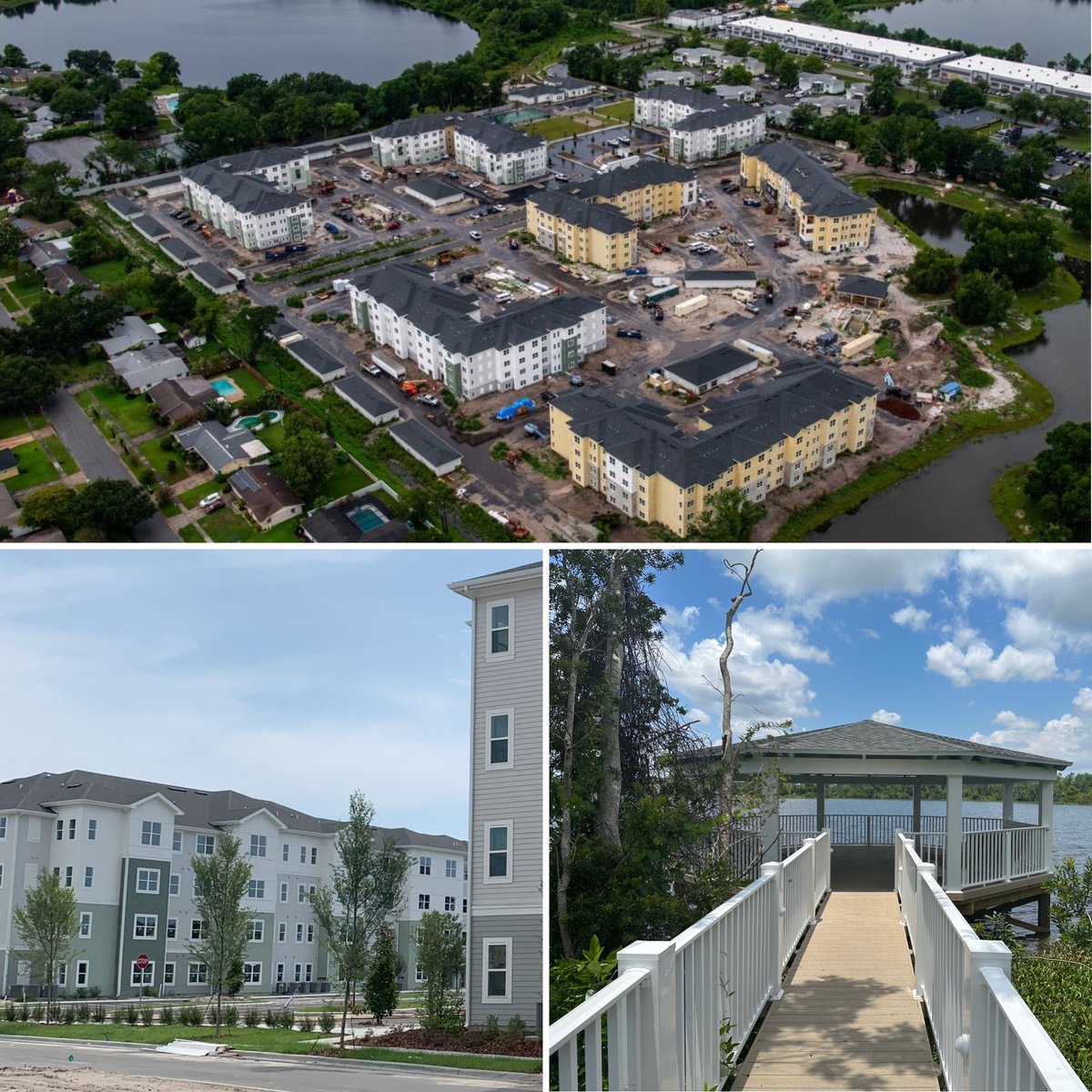 Congratulations to the project team for the great progress that continues at FCP’s Inscribe Apartments at Lake Weston in Orlando, FL! Framing and dry-in of buildings is complete, exterior finishes on all buildings nearly complete, and interior finishes well underway.