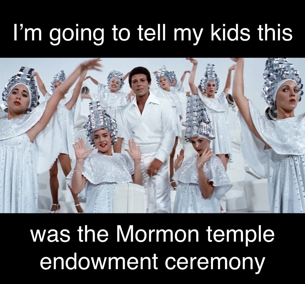 I'm going to tell my kids this was the Mormon temple endowment ceremony #exmormon #postmormon #mormonism #mormontemple #lds #Grease