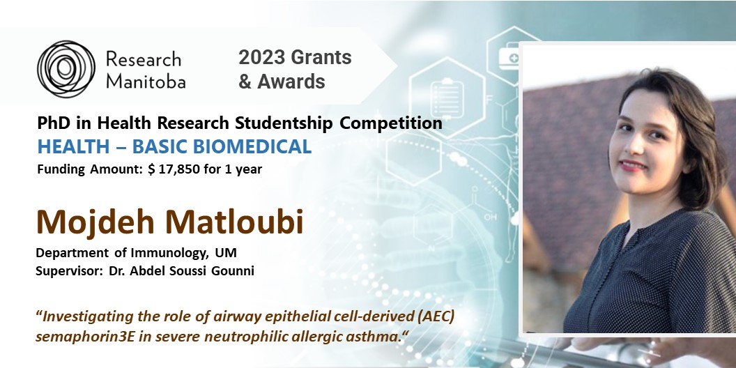 Dept of Immunology @ UofM (@um_immu) on Twitter photo Congratulations Mojdeh on receiving 2023 Research Manitoba PhD in Health Research Studentship Competition in HEALTH – BASIC BIOMEDICAL.
Way to Go!
<a href="/um_research/">uManitoba Research</a> <a href="/UM_RadyFHS/">U of M Rady Faculty</a> <a href="/Research_MB/">Research Manitoba</a>
<a href="/UManitobaHSGSA/">HSGSA</a> #UMStudent <a href="/Dr_SGounni/">Abdelilah Soussi Gounni</a> Congratulations Mojdeh on receiving 2023 Research Manitoba PhD in Health Research Studentship Competition in HEALTH – BASIC BIOMEDICAL.
Way to Go!
<a href="/um_research/">uManitoba Research</a> <a href="/UM_RadyFHS/">U of M Rady Faculty</a> <a href="/Research_MB/">Research Manitoba</a>
<a href="/UManitobaHSGSA/">HSGSA</a> #UMStudent <a href="/Dr_SGounni/">Abdelilah Soussi Gounni</a>