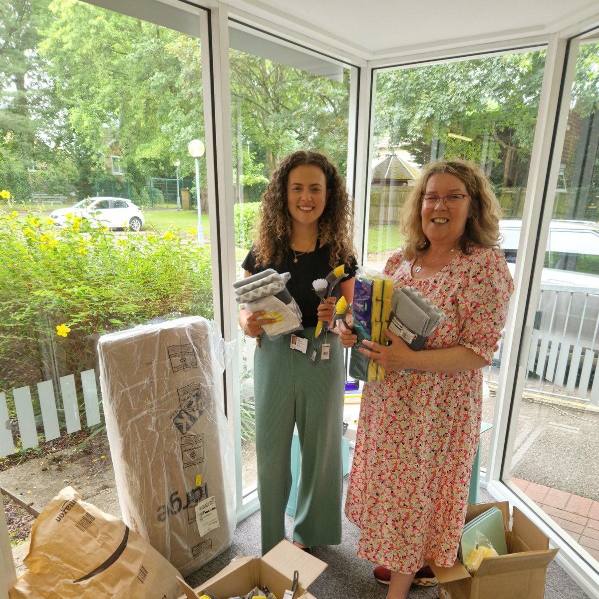 Care leaver new home pack given to Emily to help her set up home. We're working hard with Liss and Molly from Children's Services to put more together for care leavers going to Uni