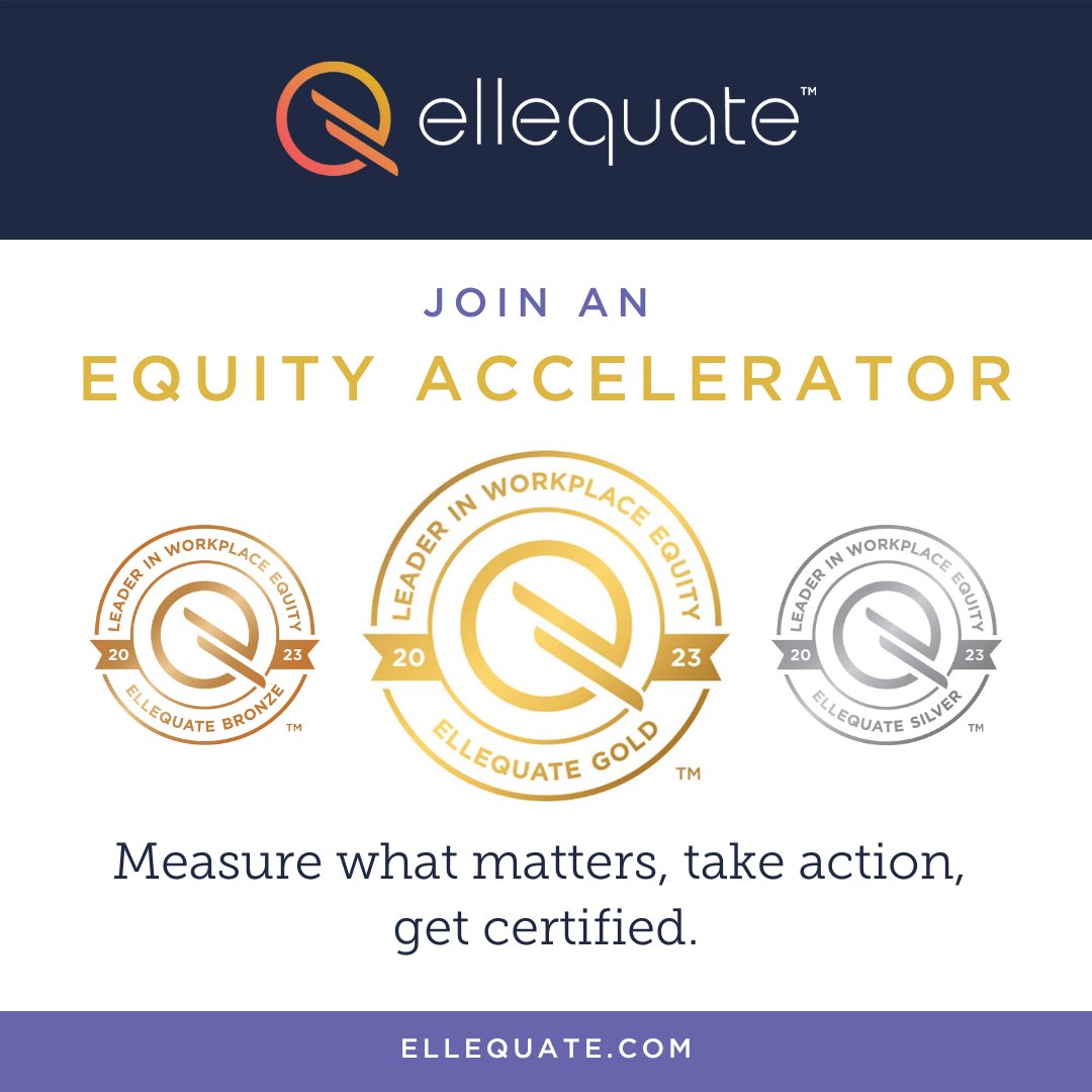 ellequate's tweet photo. Create a workplace that works for everyone. Measure what matters, take action, get certified. https://t.co/uXAala1RyP #DEI #CultureMatters #EllequateCertified https://t.co/OGbyCjMGo8