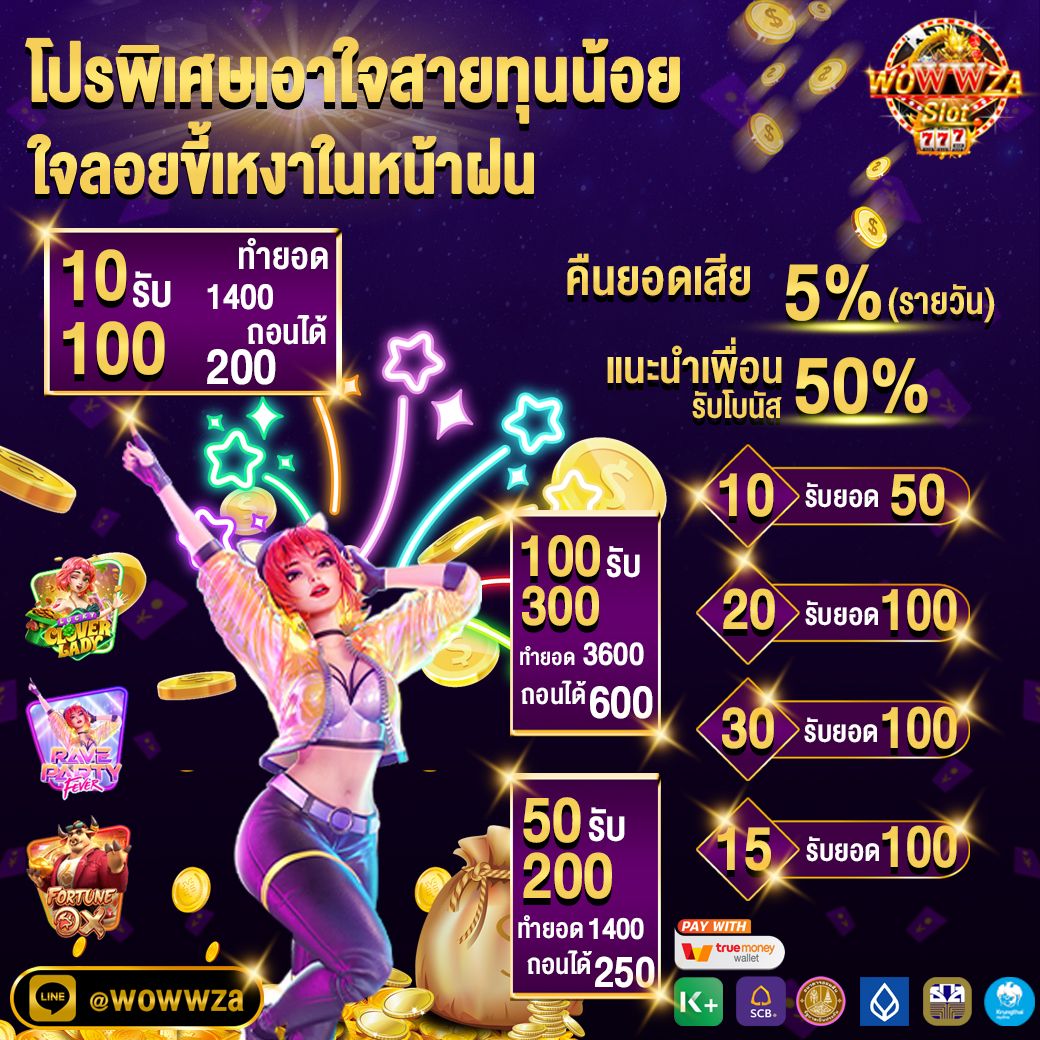 wowwzaV1's tweet photo. 📌 รวมโปรปัจจุบัน WOWWZA 📌

🍄ฝาก 20 รับ 100
🍄ฝาก 30 รับ 100
🍄ฝาก 50 รับ 200
🍄ฝาก 100 รับ 300
🍄ฝาก 10 รับ 100
🍄ฝาก 10 รับ 70
🍄ฝาก 15 รับ 100

👏 ต้องกดรับโปรที่หน้าเว็ปก่อนฝากเท่านั้น

เข้าเล่น ▶️ https://t.co/2G6tu8hy7N https://t.co/srI8rjxF3m