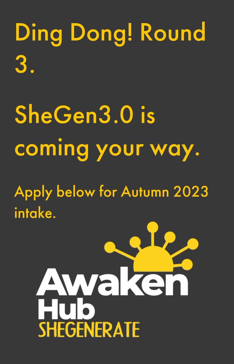 Know a woman sitting at home wondering if this year is the year to go for it &amp; chase #femalefounder dreams OR started but in need of a structured programme + a wraparound community? 
Dont overthink it. Take a few mins. Share the #SheGenerate wee form
awakenhub.com/shegen3
 🙏💚