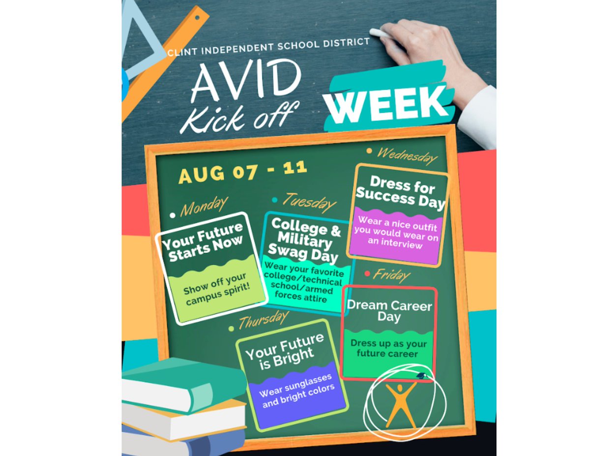 HMSHAWKS_CISD's tweet photo. Show your AVID spirit! #ClintISD100 #HMSHawks #weareclintisd
#hmshawkstrong https://t.co/pYuh4KkE7B