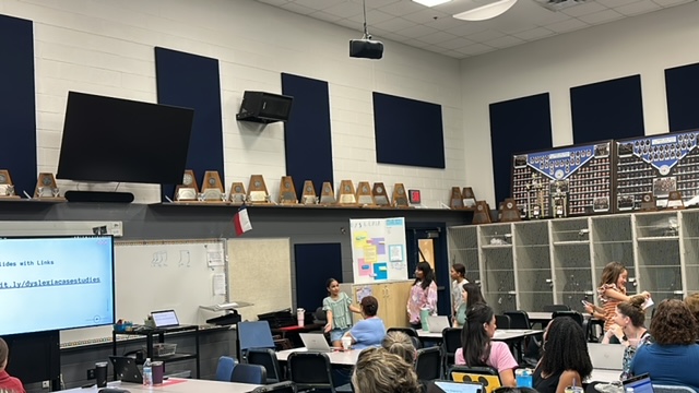 Region10ESC's tweet photo. Prior to an R10 Dyslexia presentation at CFBISD, Girl Scout Troop 8549 shared their Bronze Award with the group! Centered on Dyslexia Awareness, they presented to a room full of professionals, including the Superintendent!  Thank you, Troop 8549, for the great info!!✍️ https://t.co/yNebGvYKRm