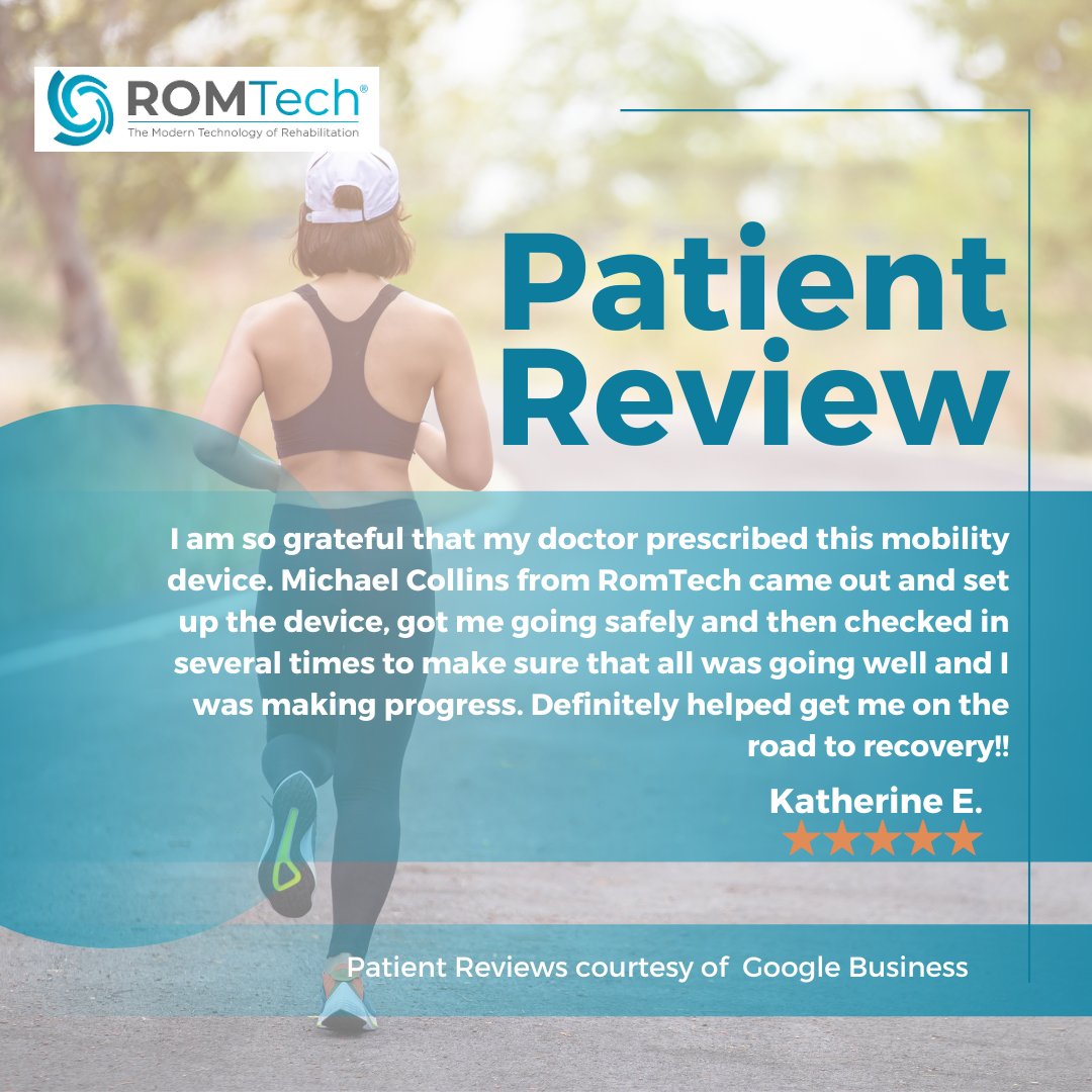 ROMTechnologies's tweet photo. The reviews speak for themselves. Patients are significantly happier rehabbing with the PortableConnect® rather that outpatient physical therapy alone!
#OrthoDoctor #Teletherapy #PhysicalTherapy #medicaldevice https://t.co/p5KVV1RZRS