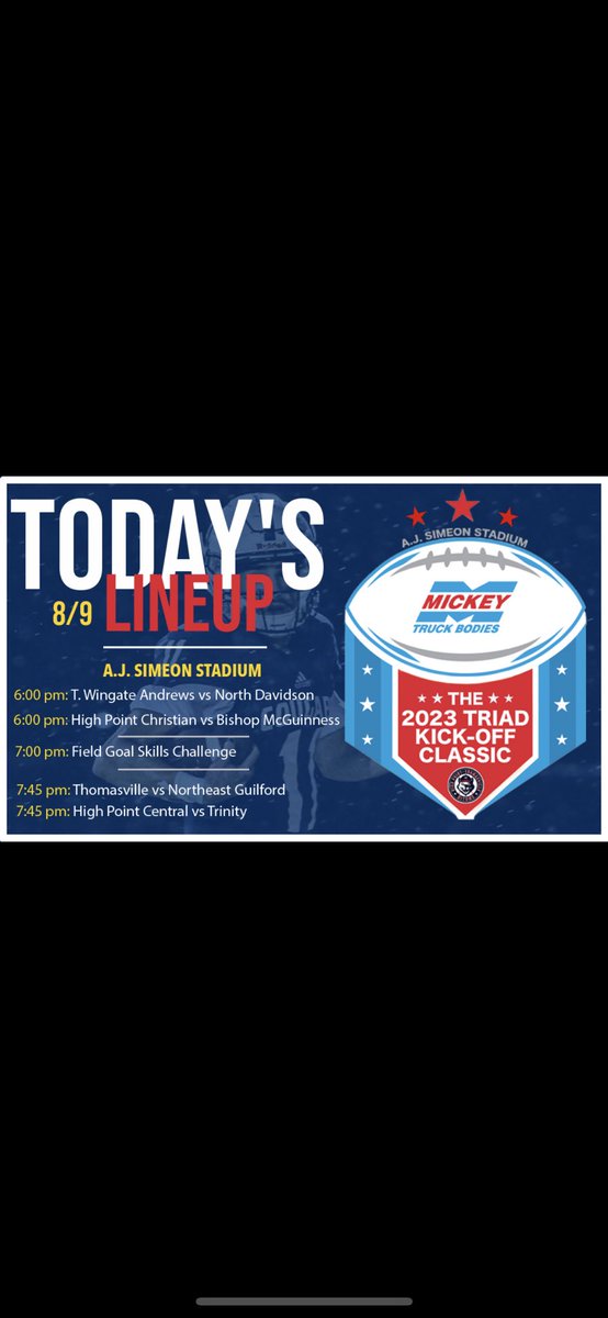 HPC Athletics (@hpcbisonsports) on Twitter photo Bison Nation!!
Here is the schedule for next week (Wed and Friday) at Simeon!!
<a href="/HPCHighSchool/">High Point Central</a> <a href="/hettenm/">Mike Hettenbach</a> Bison Nation!!
Here is the schedule for next week (Wed and Friday) at Simeon!!
<a href="/HPCHighSchool/">High Point Central</a> <a href="/hettenm/">Mike Hettenbach</a>