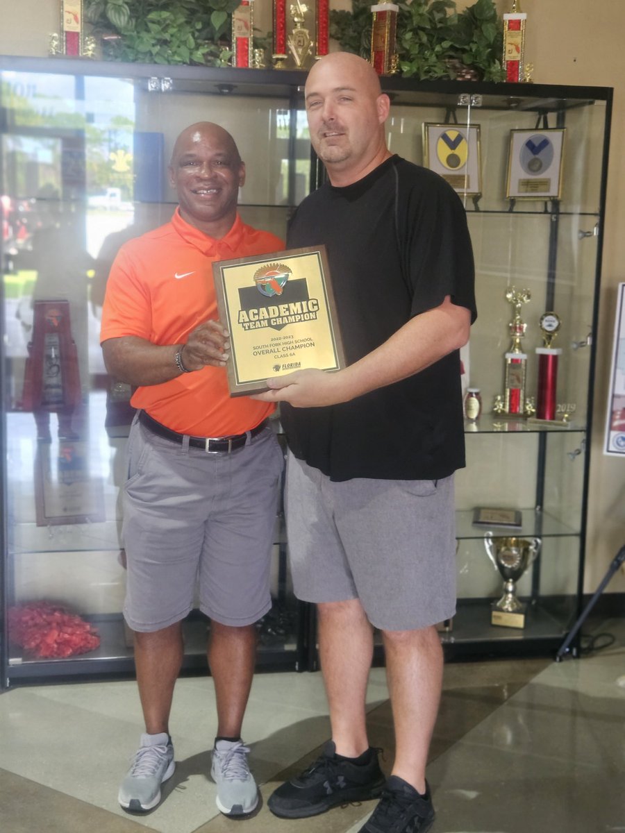 Congratulations South Fork High and Principal Tim Aitken on winning the FHSAA Overall Academic Team Champion for Class 6A.