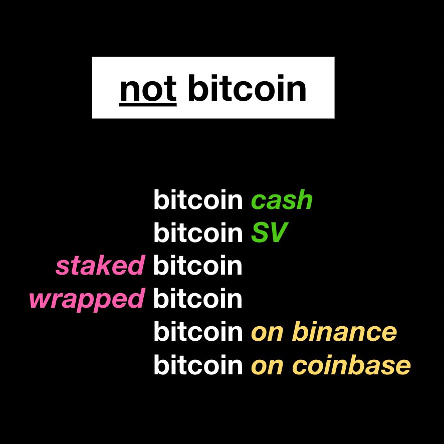 Reminder: there is only one bitcoin.
