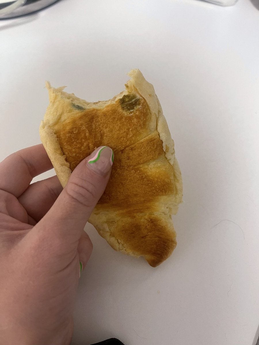 Life_of_summer_'s tweet photo. @AsdaServiceTeam  bought croissants yesterday from #asda and but into one today and saw that it was mouldy!!! They’ve been stored in my cupboard in its individual packet inside a big packet. I’ve got a receipt. #Disgusting #food #croissant https://t.co/XgpfcZh6qj