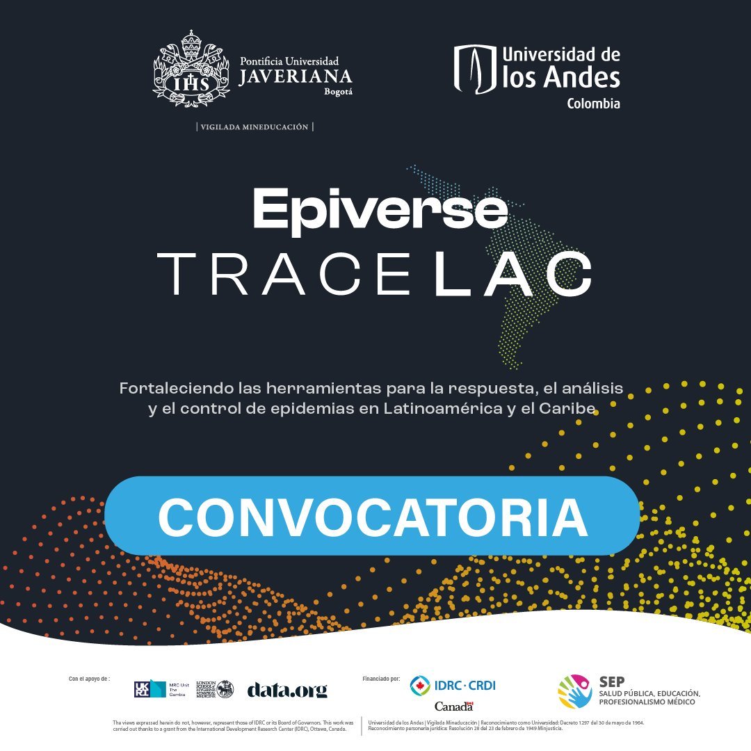 Epiverse_TRACE's tweet photo. ¡Convocatoria Abierta!

Estamos en búsqueda de un desarrollador de software para el proyecto TRACE-LAC, el cual busca generar herramientas para la respuesta a epidemias en Colombia y la región.

Estos son los detalles 🧵

⬇️ https://t.co/eo8KocWsQ7