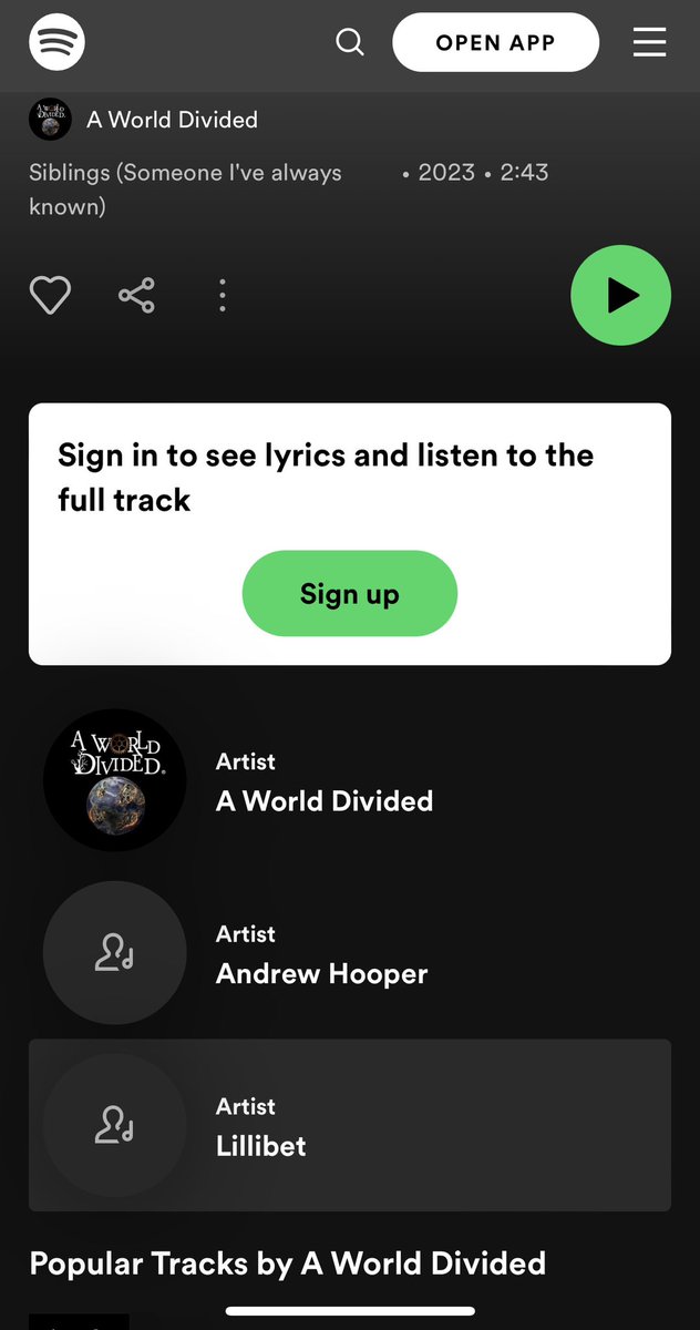 andrewthooper's tweet photo. SO weird and exciting that I am now an artist on Spotify! Check out Siblings from @AWDMUSICAL sung by myself and the wonderful @lillibetmusic #AWorldDivided #AWorldDividedMusical https://t.co/jJZqU5iZcz