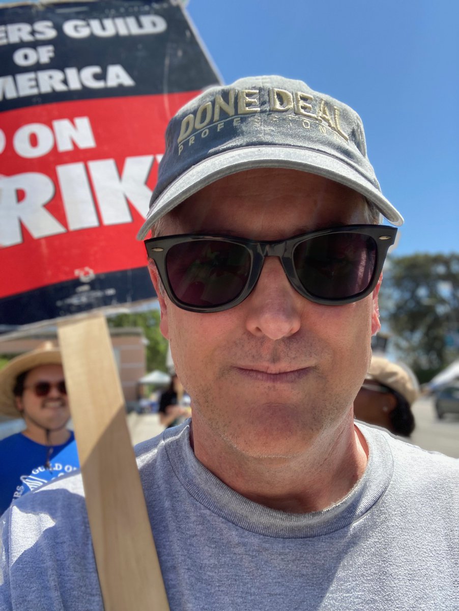 Out on the strike line today at Fox supporting the WGA and SAG.