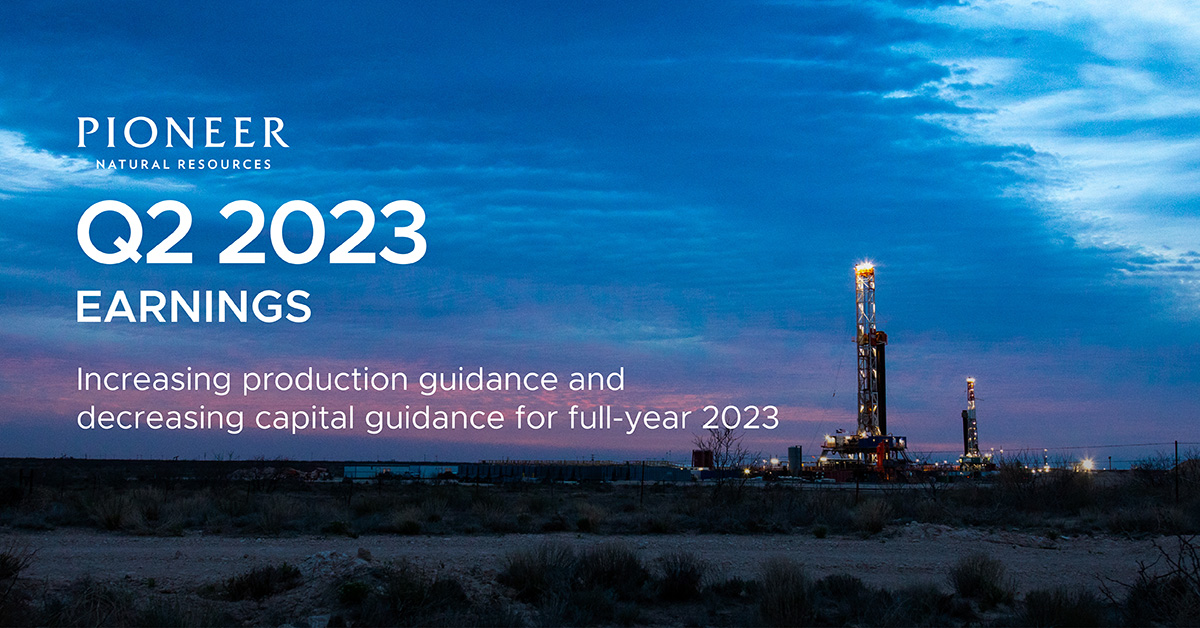 "Pioneer's strong execution delivered excellent second quarter results, with oil production near the top end of our guidance range." - Rich Dealy, President &amp; Chief Operating Officer

Read our full earnings results from Q2 2023: bit.ly/PXD_Q2Earnings…
