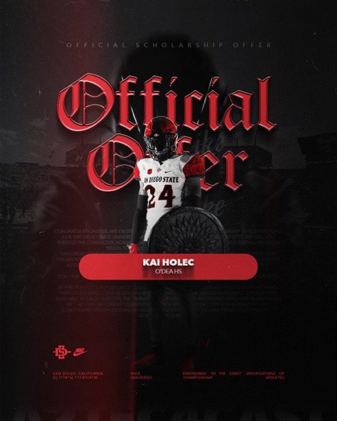 Thank y’all for the love @AztecFB! @CoachMGoff @TFordFSP @RealMG96 @BrandonHuffman #weareFSP