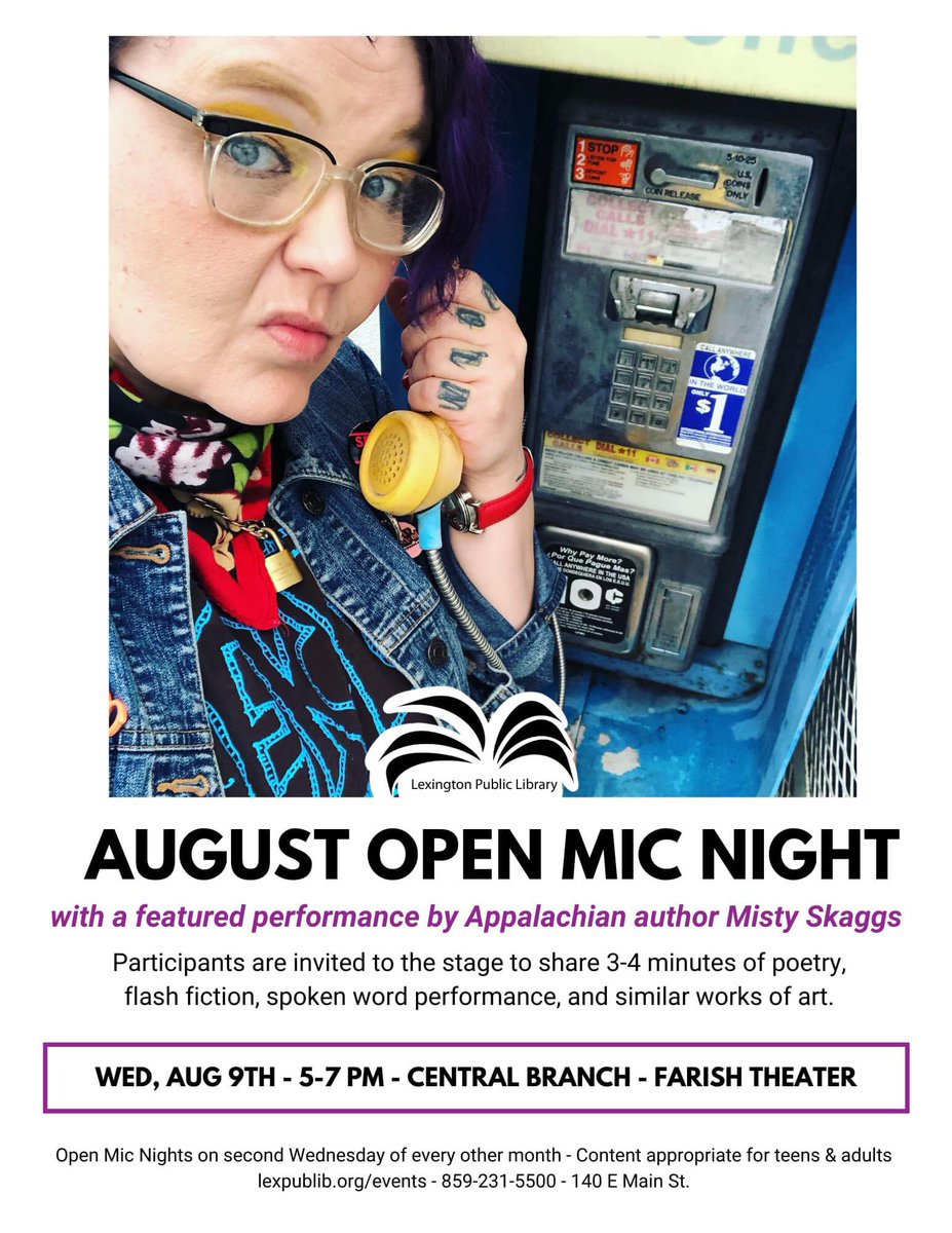 hey Lexington! come see me a week from today and bring some poems!