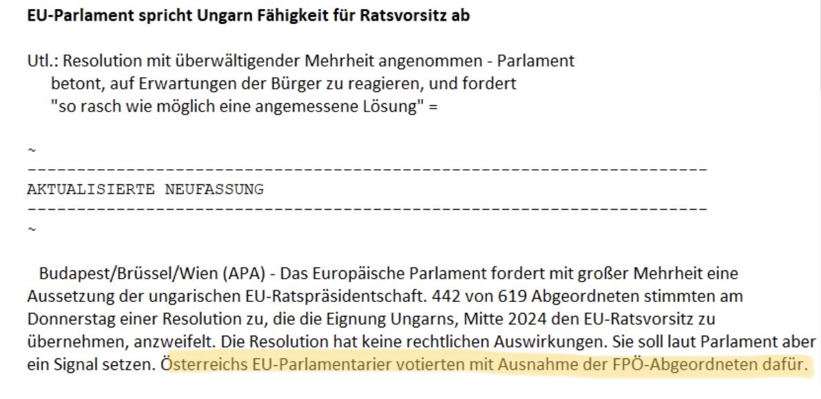 ArminWolf's tweet photo. Nachtrag zum #ZiB2-Interview mit ÖVP-Delegationsleiterin @AngelikaWinzig. 
Das ist die Resolution des EU-Parlaments zur ungar. Ratspräsidentschaft: https://t.co/I9GCut5BVH 
Frau Winzig sagte, sie hätte dagegen gestimmt. 
Laut APA u. laut Abstimmungsprotokoll des EP war sie dafür. https://t.co/a5UrjmGj52