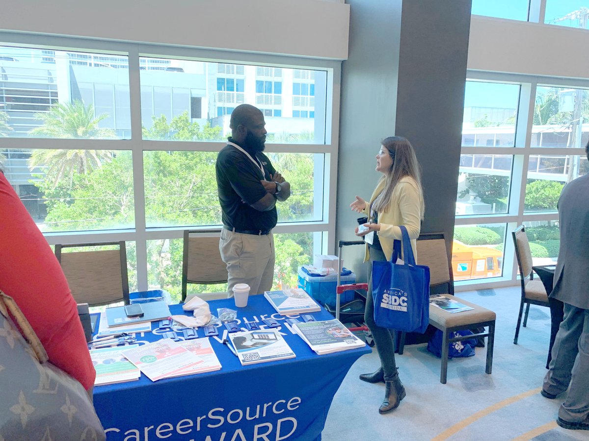 CareerSourceBD's tweet photo. 🎉 We're thrilled to be here at the Florida SBDC 2023 Small Business Success Summit! 🌟

It's an incredible honor to be part of this annual event that brings together small businesses from all across the region. https://t.co/UOrWPMw1Xa