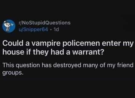 ByNightStudios's tweet photo. Could a vampire policeman enter my house is they had a warrant? https://t.co/t4yI3lUJsT