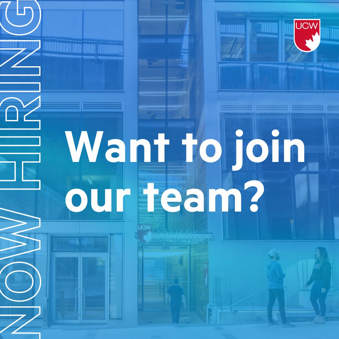 Join our team at UCW and become a part of something big! 👏

Visit bit.ly/3kpUD0c to find all of our open student, faculty and staff positions.

#MyUCW #VancouverJobs #Vancouver #JobsInVancouver #JoinOurTeam