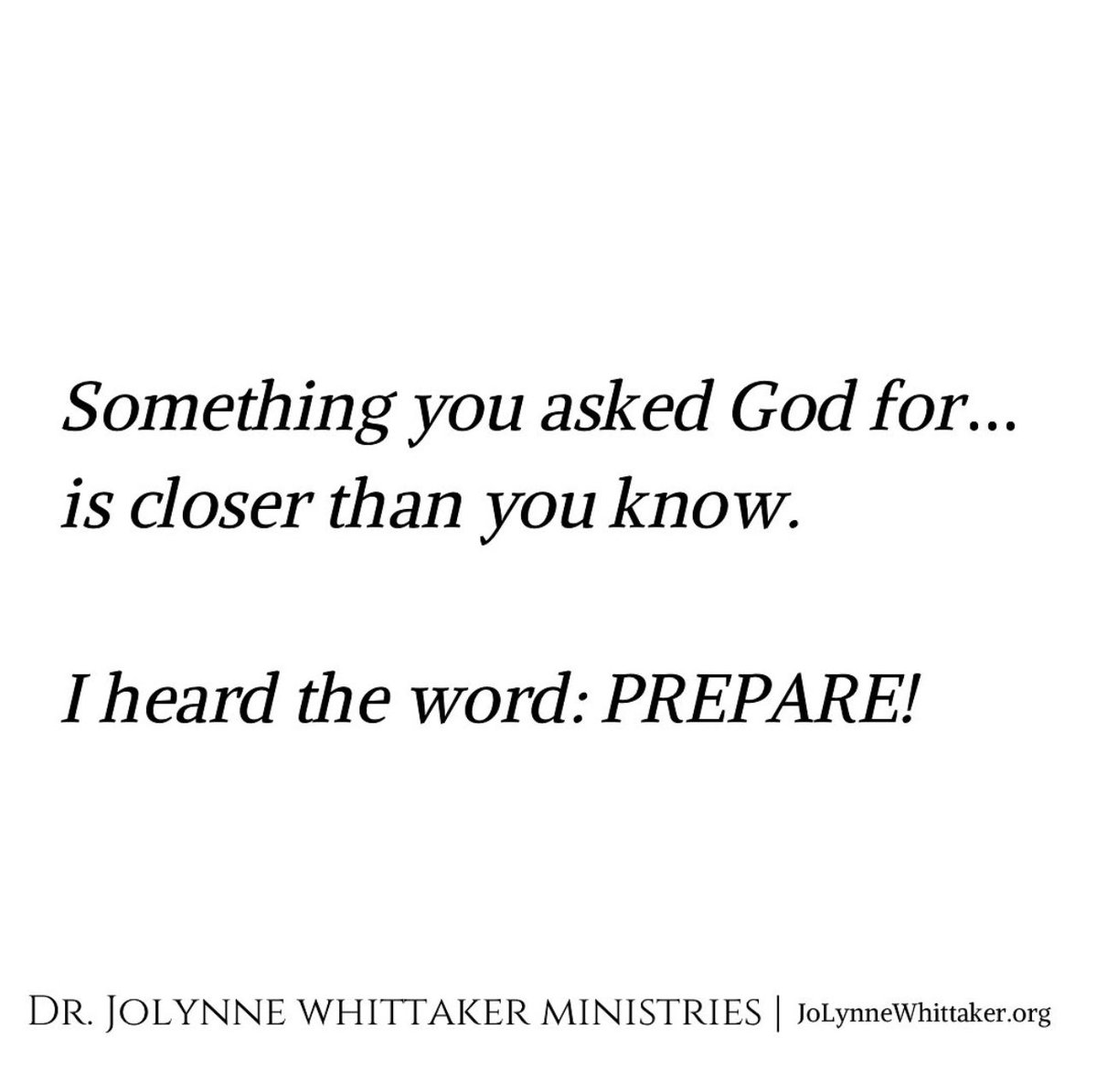Prepare!  Let the Lord find you ready, obedient and willing!

▪️Isaiah 1:19
If you are willing and obedient, You shall eat the best of the land…
(AMP)

▪️Psalm 37:3-4
Trustin the LORD and do good.  Then you will live safely in the land and prosper.  Take delight in the LORD, and