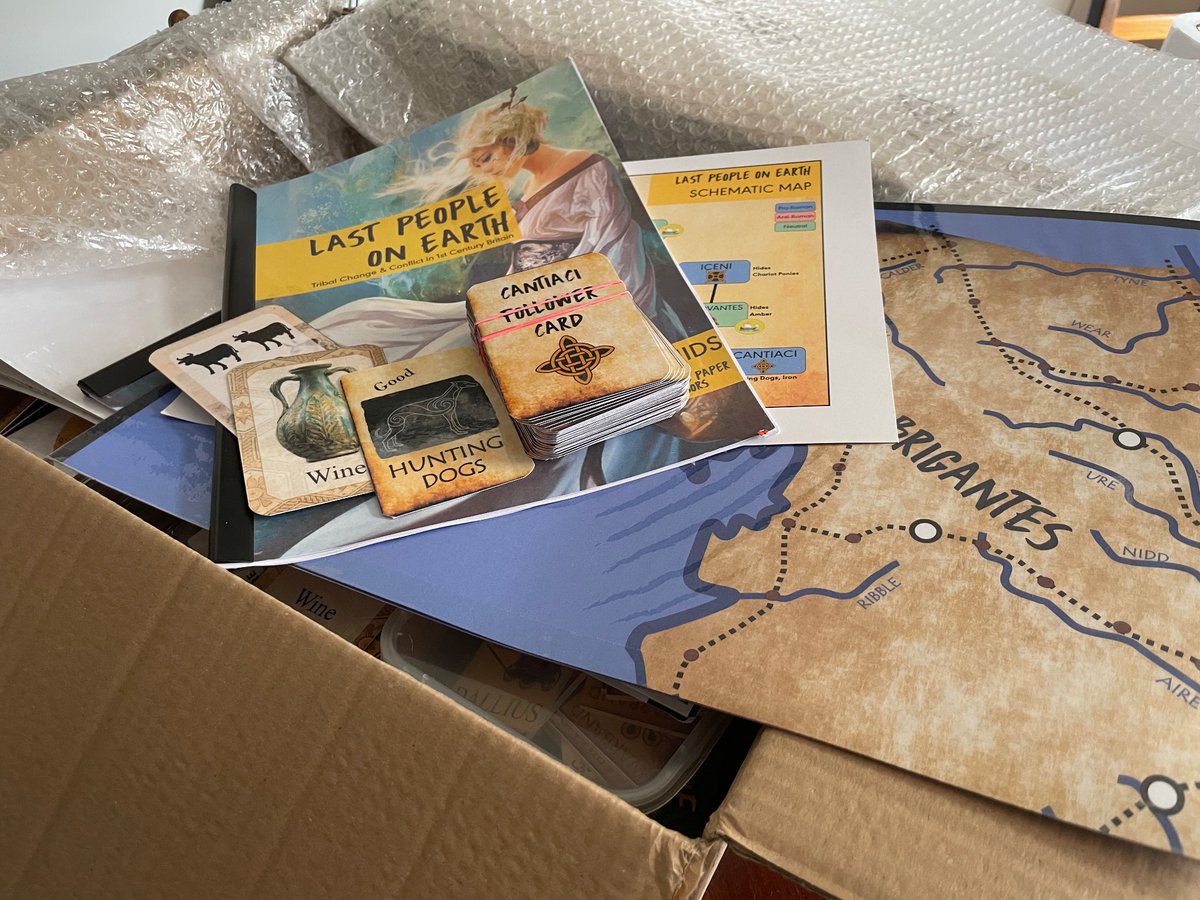 EMMegagames's tweet photo. Well that’s some pretty exciting post - it’s the components for our megagame in September! 

Tickets for Celtic Britain fun here:  https://t.co/glNdGOGIU1 https://t.co/uPmHJYtlh6