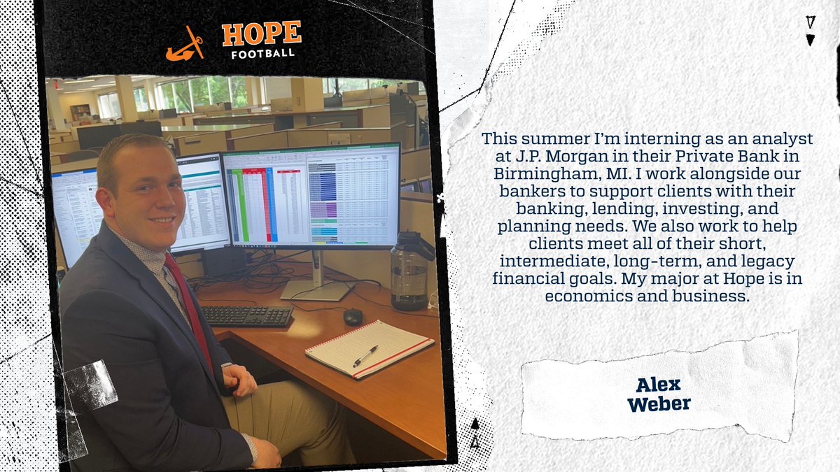 Next up in our summer internship series!
⚓️ Alex Weber
🟠 Senior
🏈 Offensive Lineman
🔵 Orchard Lake St. Mary's