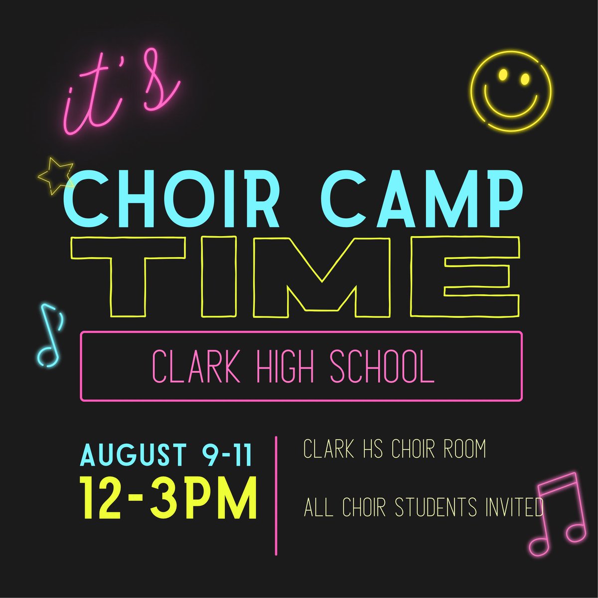 Choir camp is coming up next week! Hope to see everyone there!