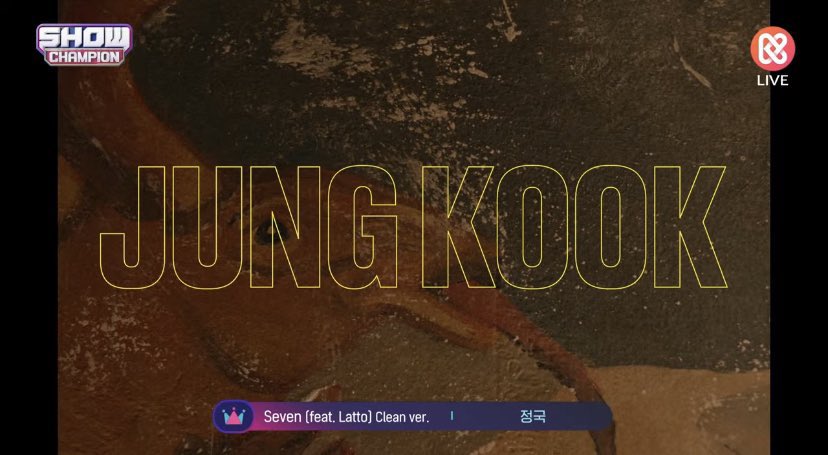 moonie_lx7's tweet photo. 📍INFO || 'Seven (feat. Latto)' de #JUNGKOOK obtiene otra victoria en Show Champion🏆

Se une a 'Like Crazy' de Jimin, como las canciones con más victorias en los programas de música por un solista masculino este año (con 4 cada una)

#Seven4thWin
©Kiss_Seven7 https://t.co/2efZ1kBHH9