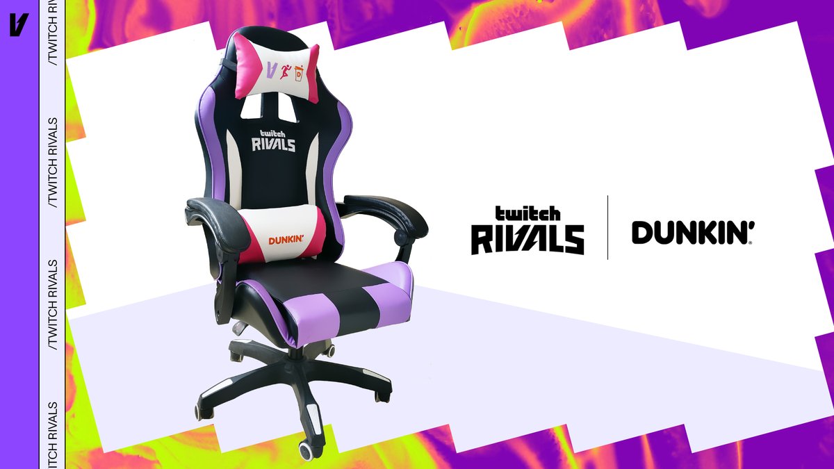 TwitchRivals's tweet image. We are giving 6 of these beauties away!

RT and use #TRDunkinPromotion for a chance to win this custom @TwitchRivals and @DunkinDonuts gaming chair.

Join Twitch Rivals on August 9, 12pm PT to see if you can snag one during the Guessin’ with Dunkin’ segment!