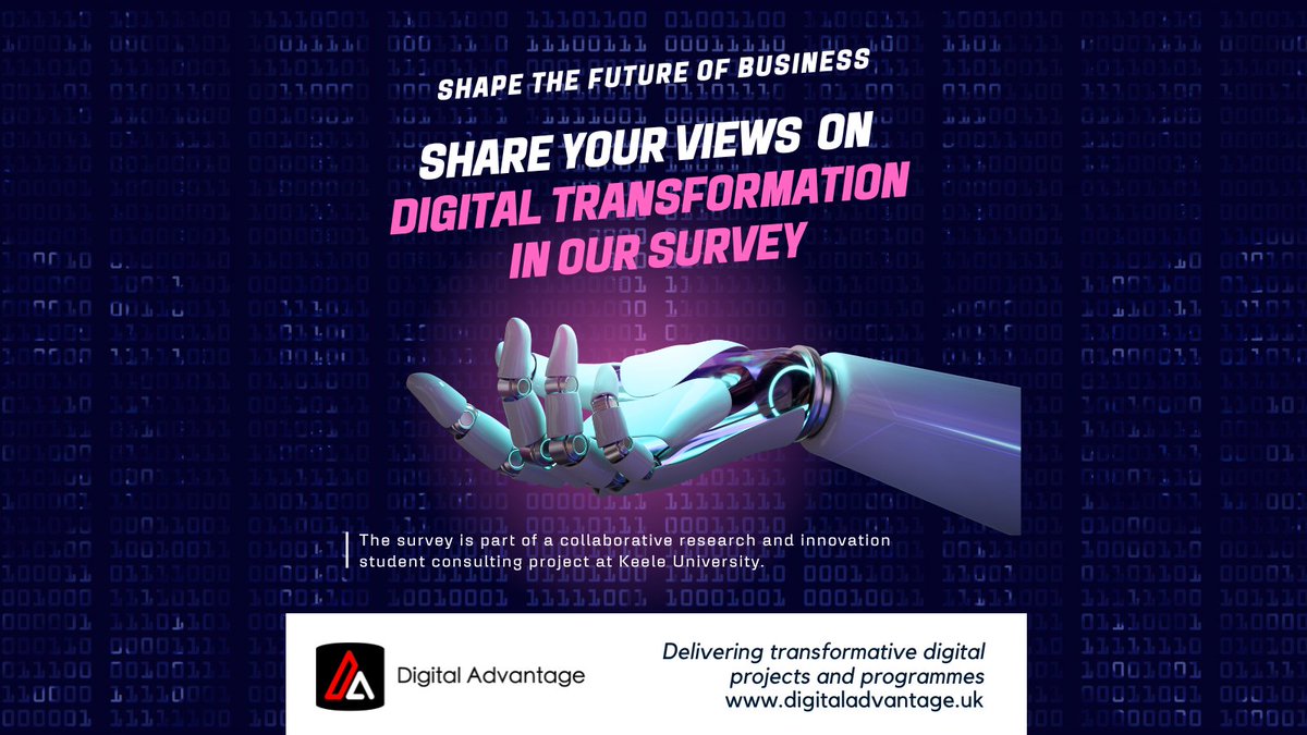 Can you complete a brief questionnaire on digital transformation please?   It takes 3-4 minutes & your contribution will be appreciated.    

The questionnaire can be accessed at: forms.office.com/e/ej9GdZFnWW

Thanks! 

#digitalbusinesstransformation #digitaltransformation #digital